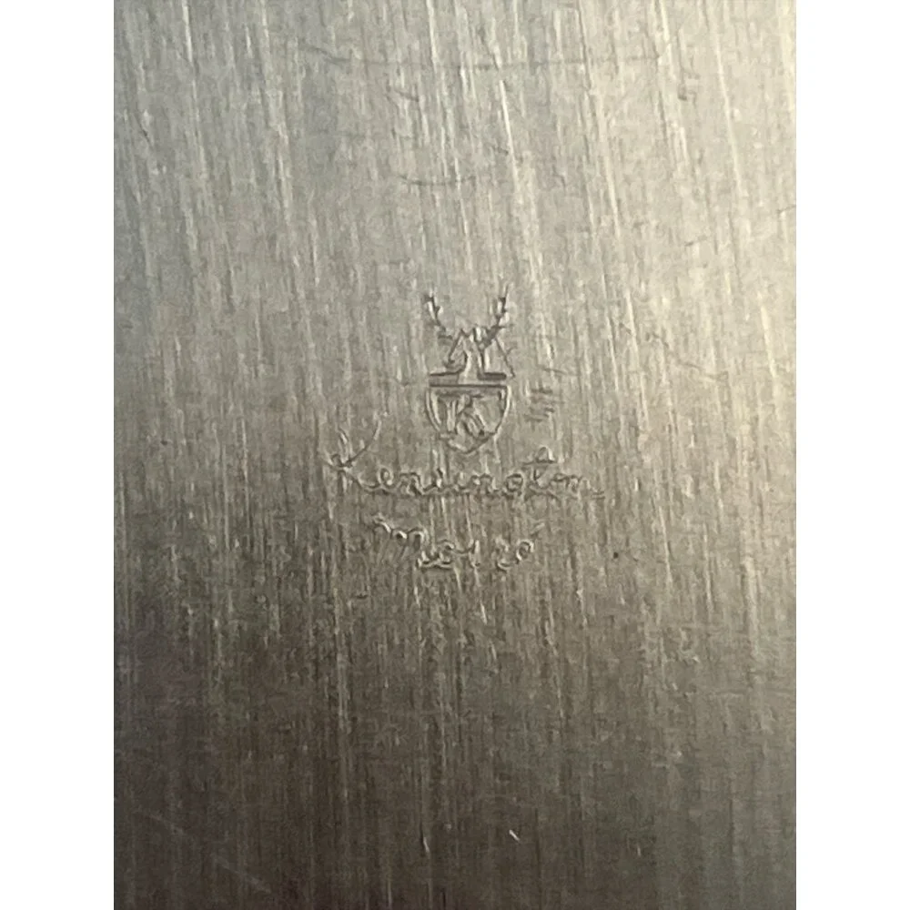 Vintage Kensington Moiré Aluminum Tray | Gold-Tone 10.75